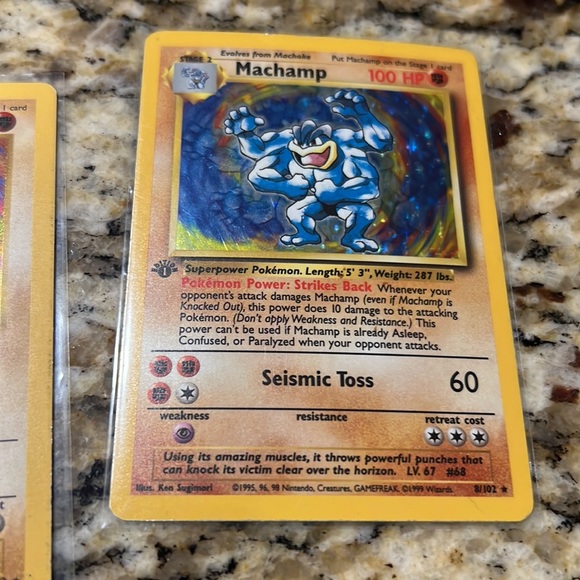 2 - 1st Edition - Rare Machamp Pokémon Base Set Cards - Picture 3 of 5
